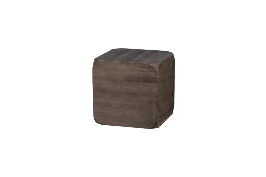 Bijzettafel kubus hout donkerbruin L46xB46xH46