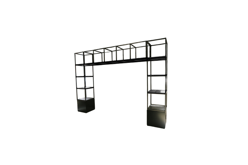 Brooklyn backbar staal enkel zwart L354xB52xH249