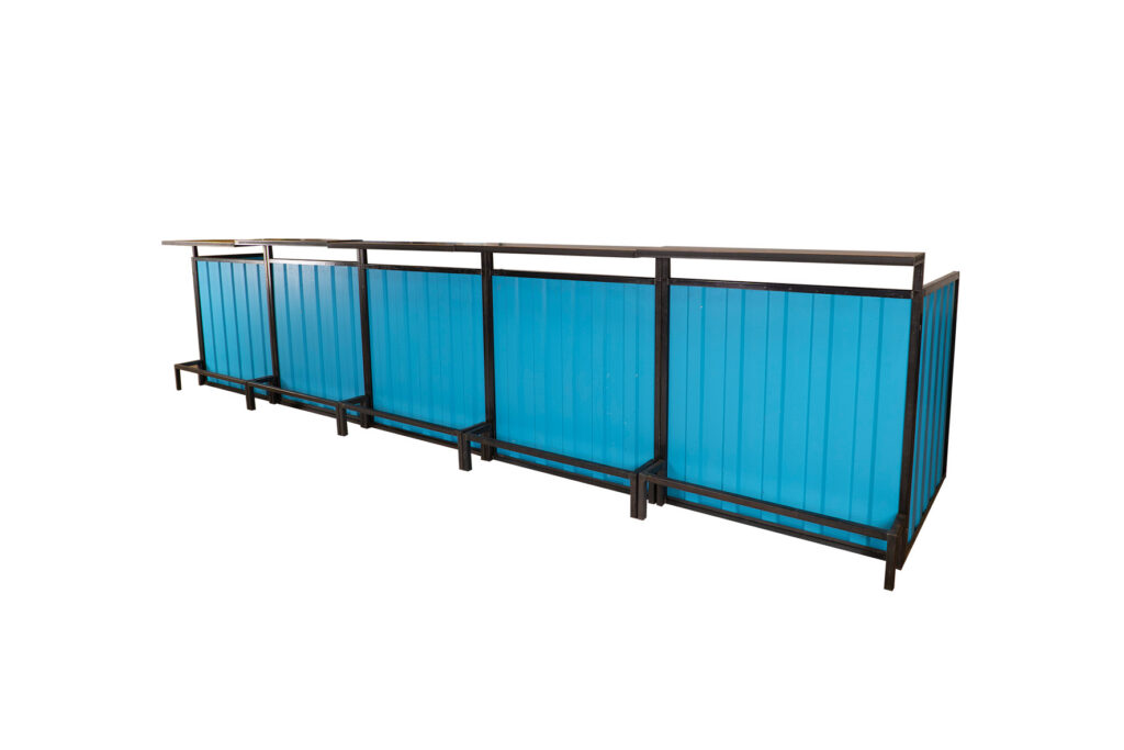 Container frontbar staal blauw L500xB218xH116 (set)