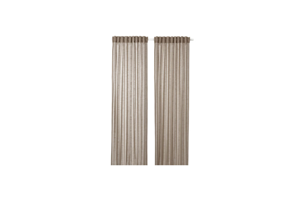 Deco | Gordijn vitrage beige met plooiband L145xH300