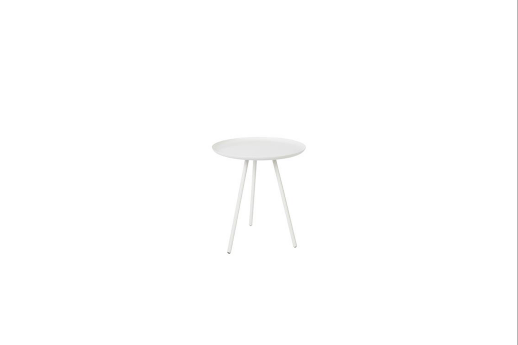Bijzettafel metaal wit Ø39xH45