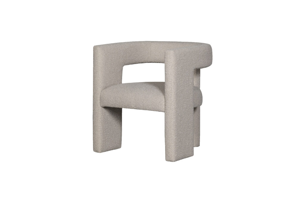 Fauteuil teddy beige met armleuning L62xB63xH71