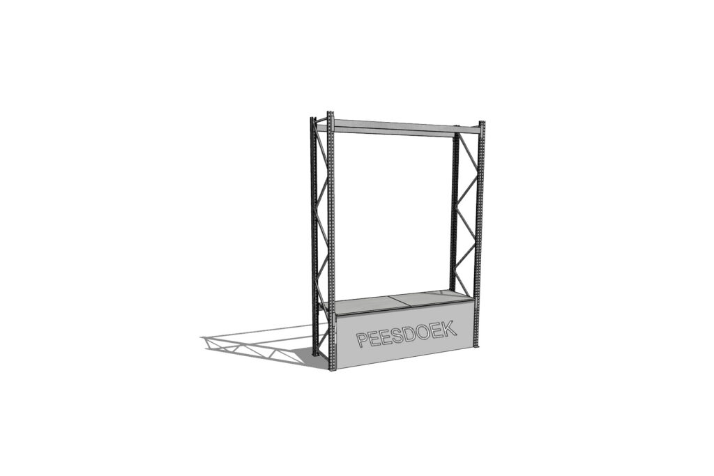 Industrieel buffetstelling aluminium L270xB80xH400 (set)