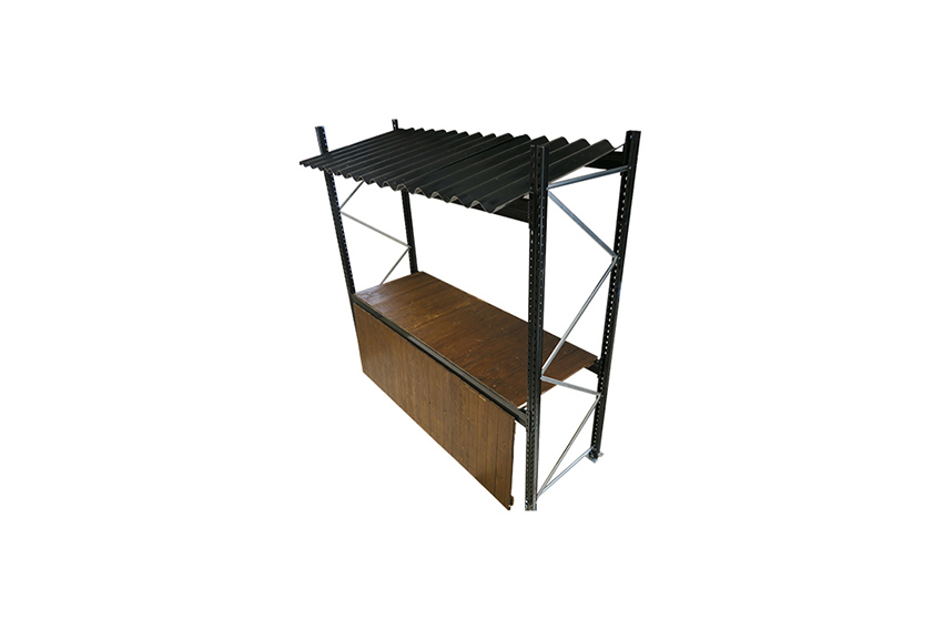 Industrieel marktkraam zwart L270xB90xH390 (set)