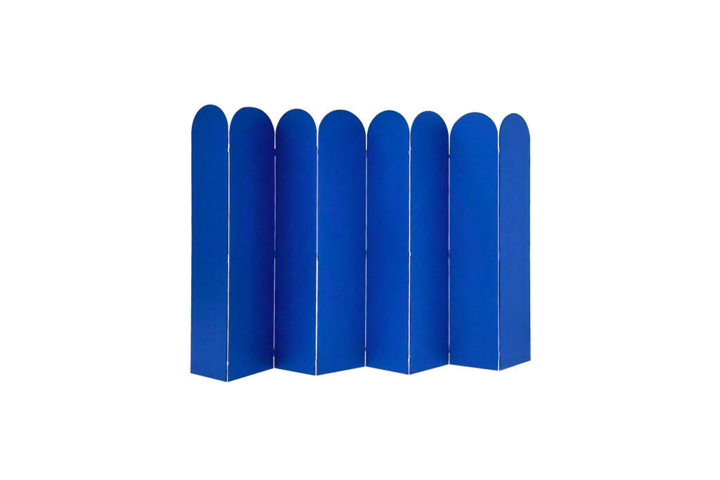 Kamerscherm | 2-luik blauw met bogen B100xH250