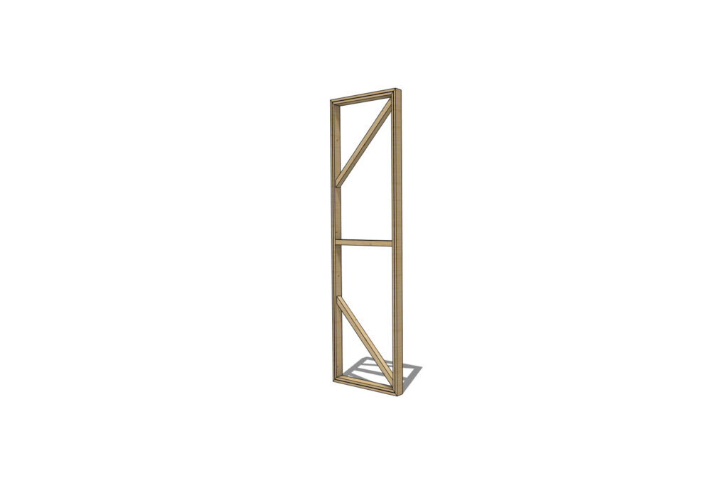 Scheidingswand | Houten Peesframe met diagonalen L75xH250