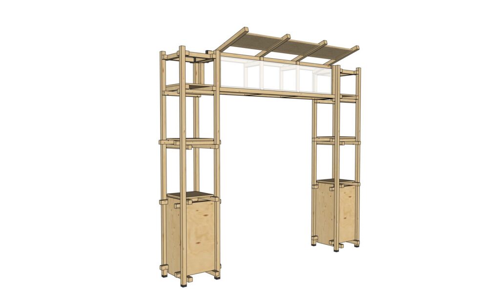 Shape backbar naturel hout groot L292,6xB56xH250 (set)