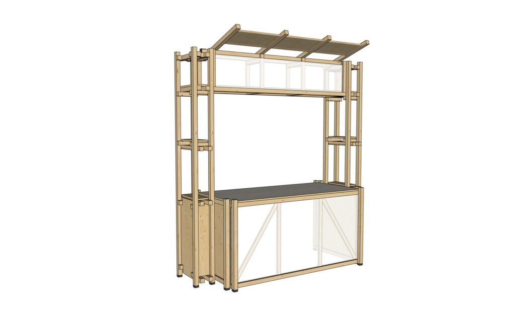 Shape backbar naturel hout klein incl. buffet L236,6xB80xH250 (set)