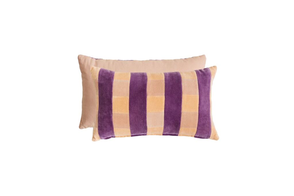 Sierkussen | Paars/perzik gestreept L50xB30