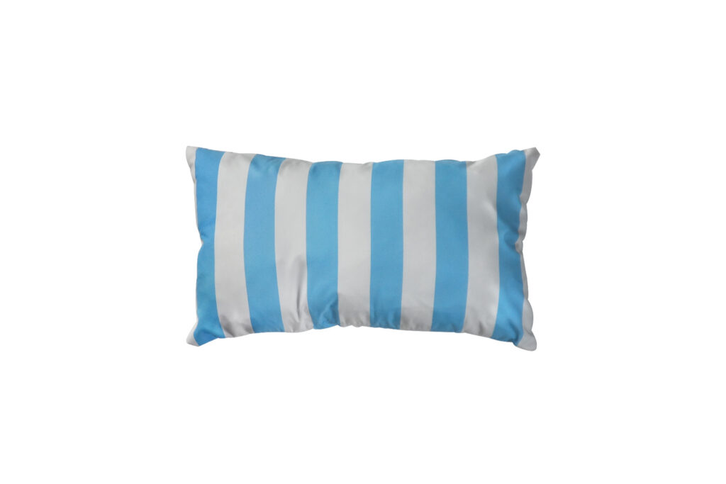 Sierkussen | Rechthoekig strepen wit blauw L45xB30
