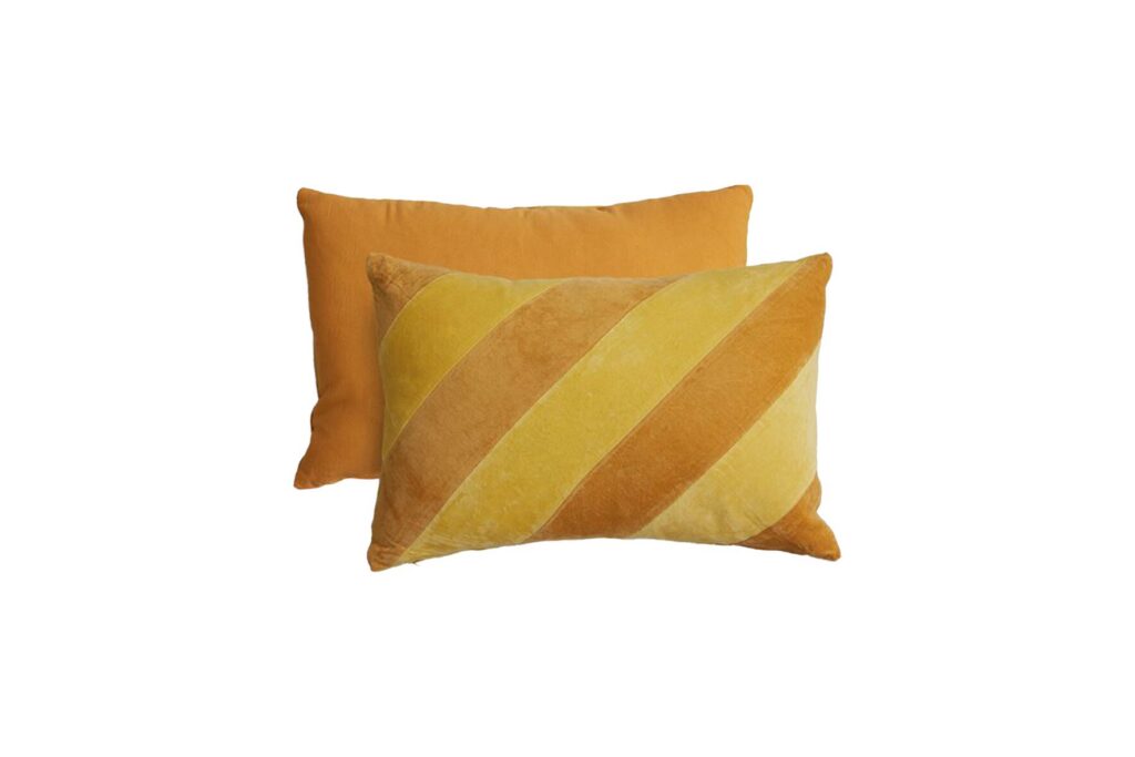 Sierkussen | Oranje/geel diagonale streep L40xB60