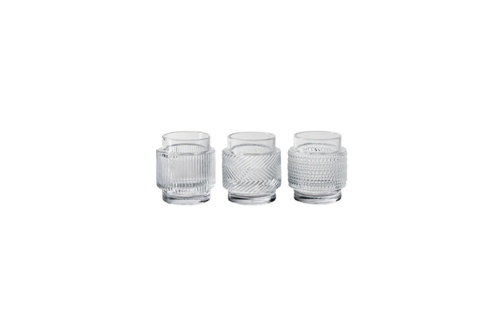 Theelichthouder | 3 assortiment glas Ø7 x H8