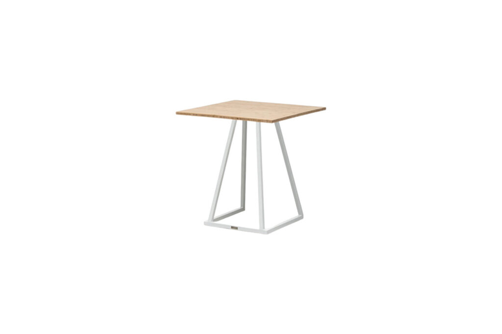 Urban dinertafel wit met bamboe tafelblad L70xB70xH74 (set)