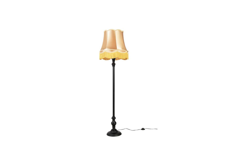 Vloerlamp L | Zwart met gouden kap Ø45xH166