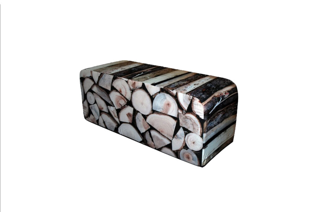Wonderwood houtstapel poef L120xB45xH45