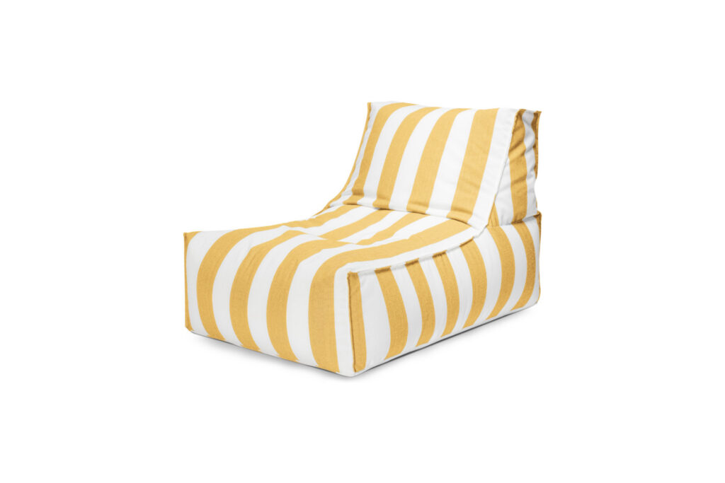 Zitzak stoel geel wit gestreept L100xB65xH65